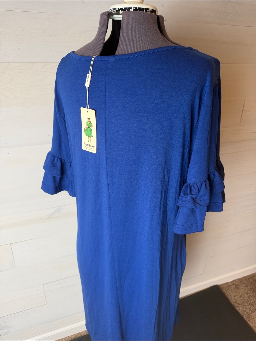 Cocktail swing dress with ruffle sleeves - Picture 13 of 15